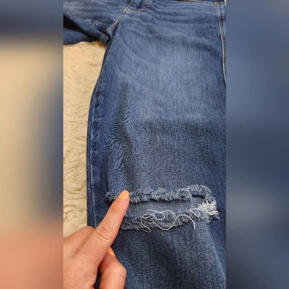 FRAME Denim Women's Le Sylvie Crop High Rise Straight Leg Jeans Sz 26 Distressed - Picture 14 of 15